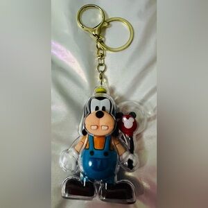 Goofy Keychain with Mickey Balloon Charm & Clear Protective Shell RARE FIND